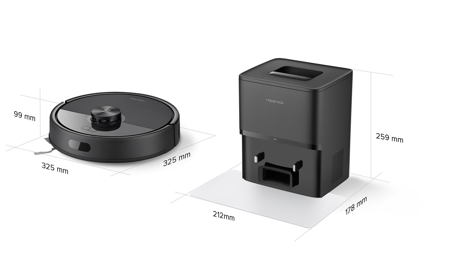 Roborock Q7 M5+ / Roborock Q7 L5+ Maße